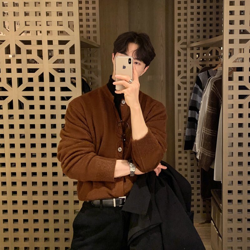 韓国ファッション SELCA-Round Neck Rule Knit Cardigan-mselca2023aw684-05
