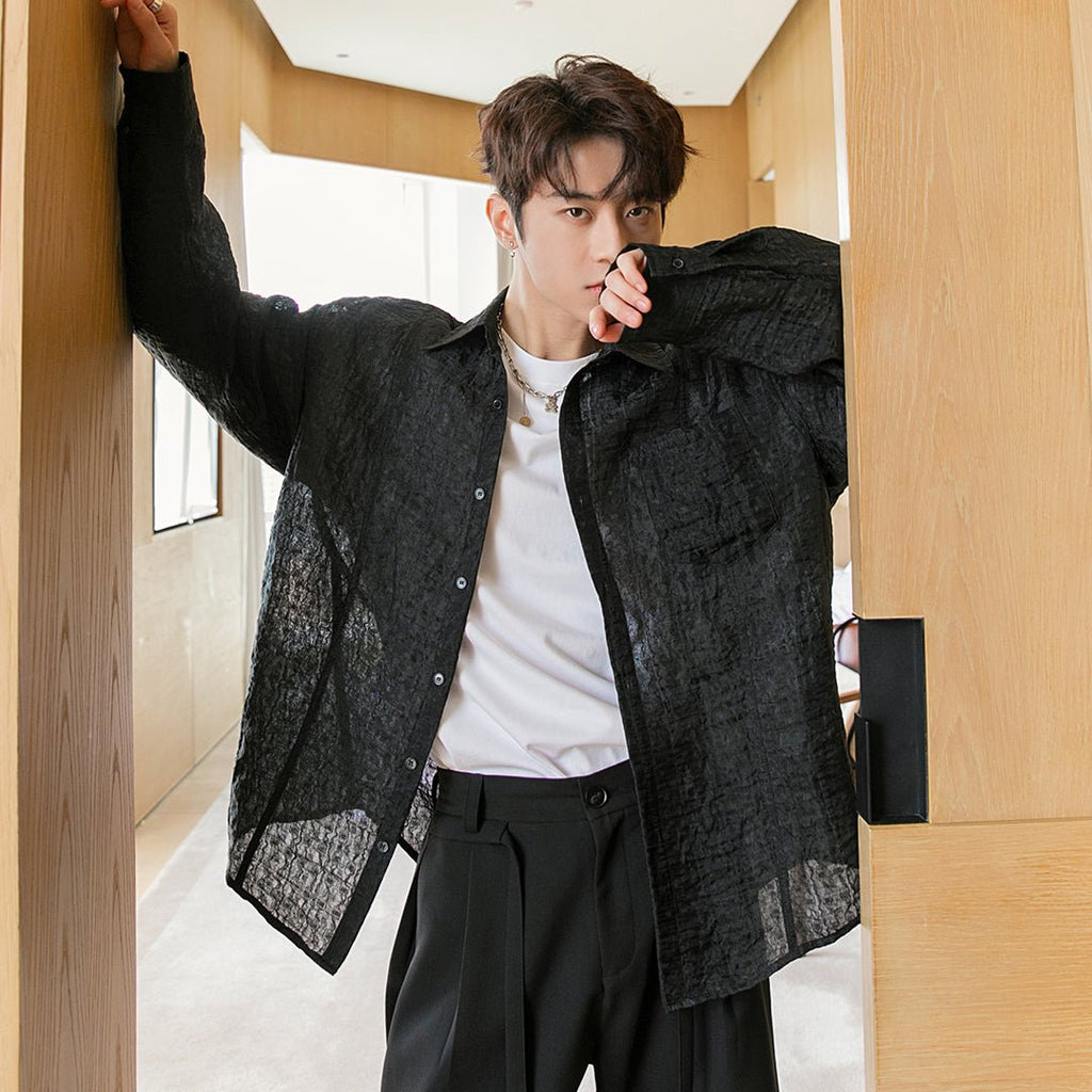 韓国ファッション SELCA-Searloose shirt-mselca2023aw691-03