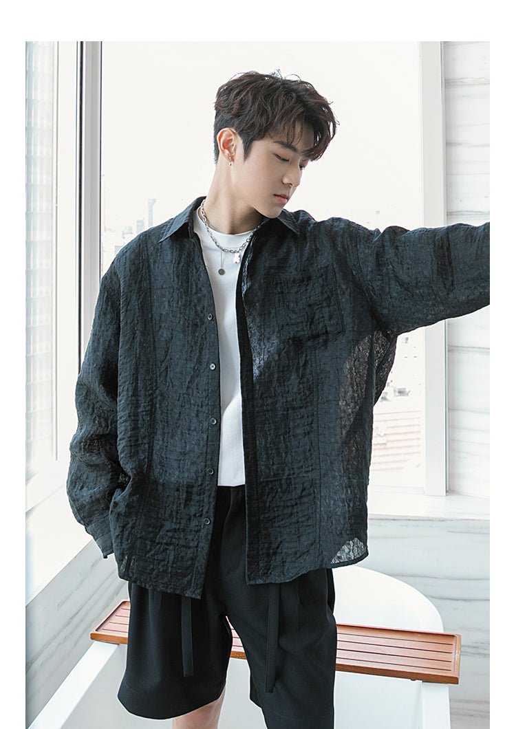 韓国ファッション SELCA-Searloose shirt-mselca2023aw691-06
