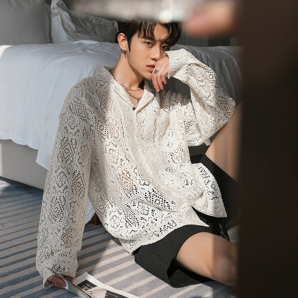 韓国ファッション SELCA-Seethrroose shirt-mselca2023aw692-011