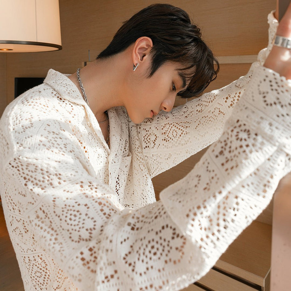 韓国ファッション SELCA-Seethrroose shirt-mselca2023aw692-01