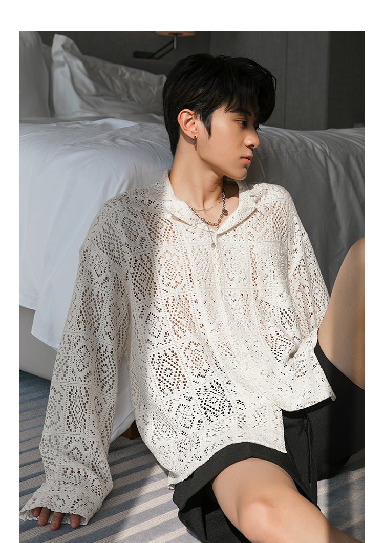 韓国ファッション SELCA-Seethrroose shirt-mselca2023aw692-09