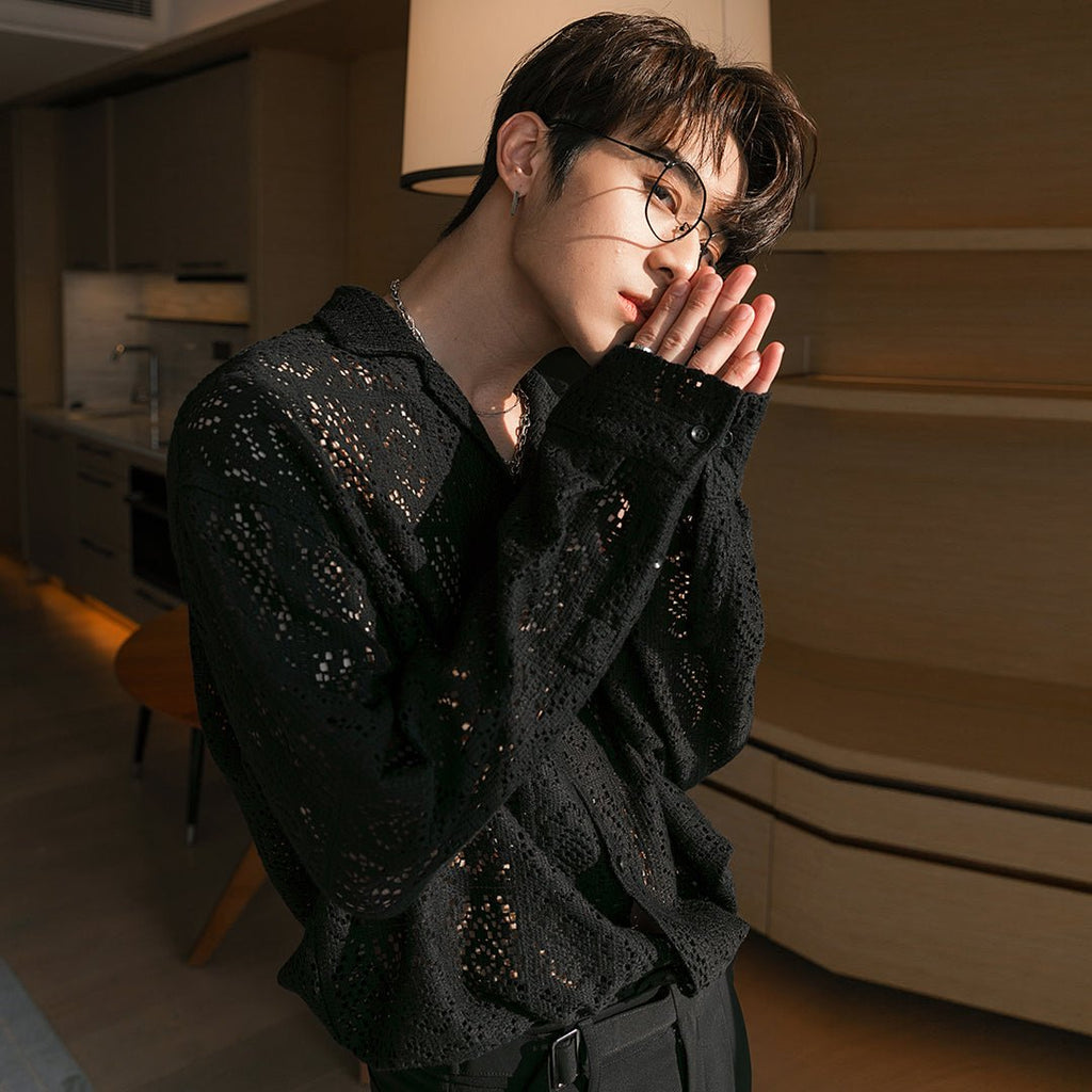 韓国ファッション SELCA-Seethrroose shirt-mselca2023aw692-02