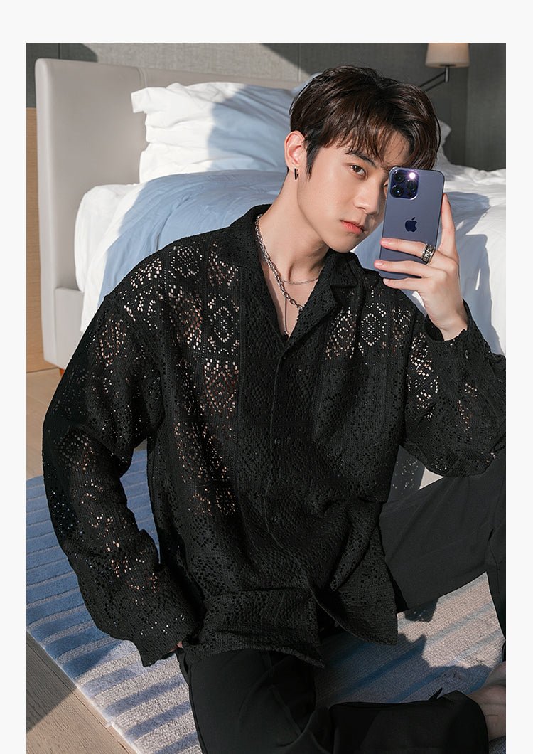 韓国ファッション SELCA-Seethrroose shirt-mselca2023aw692-07