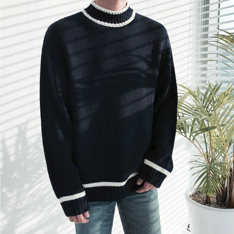 韓国ファッション SELCA-Semitar neck sweater-mselca2023aw694-03