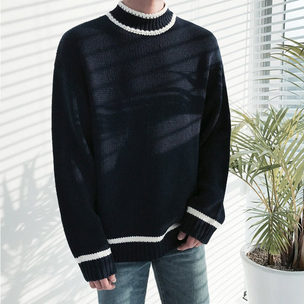 韓国ファッション SELCA-Semitar neck sweater-mselca2023aw694-03