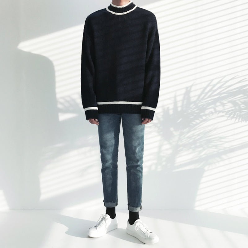 韓国ファッション SELCA-Semitar neck sweater-mselca2023aw694-02
