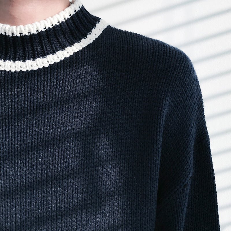 韓国ファッション SELCA-Semitar neck sweater-mselca2023aw694-05
