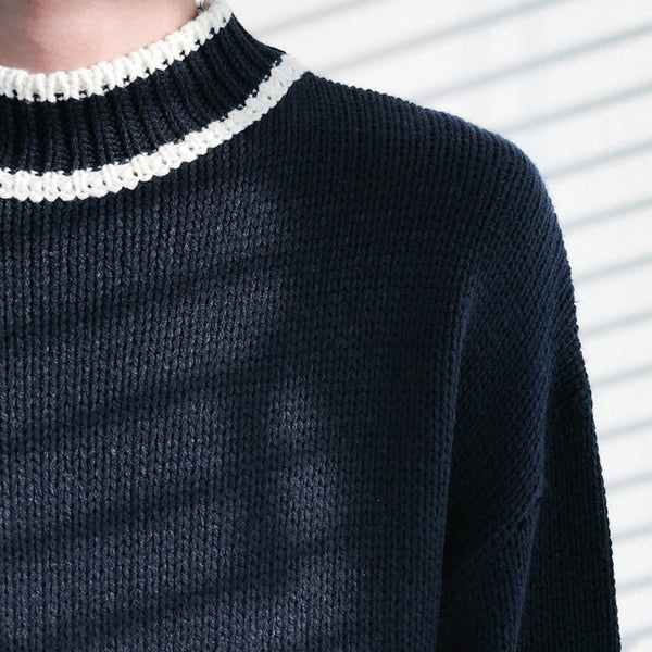韓国ファッション SELCA-Semitar neck sweater-mselca2023aw694-05