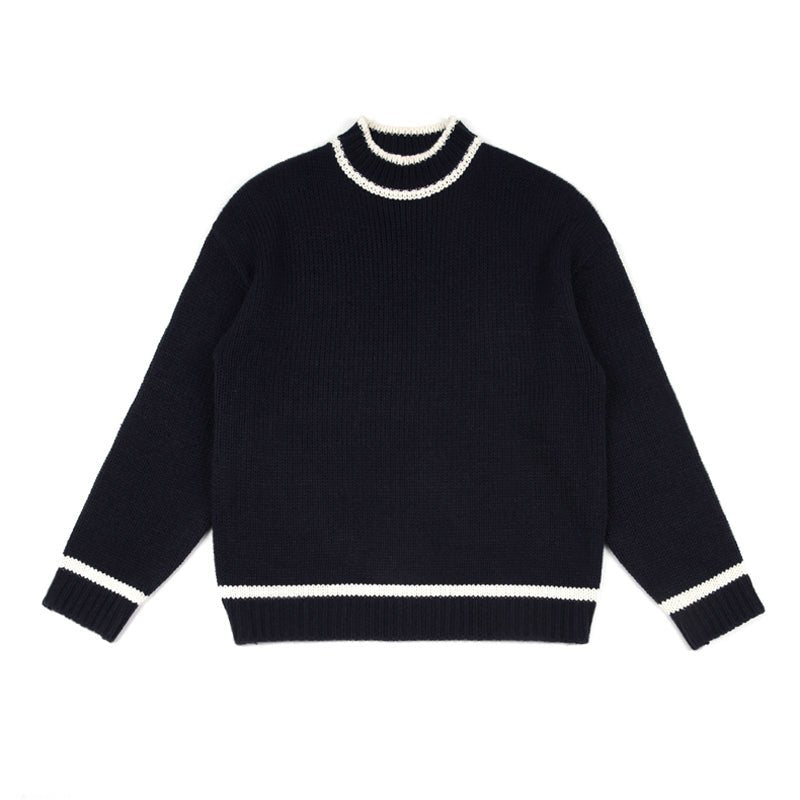 韓国ファッション SELCA-Semitar neck sweater-mselca2023aw694-01