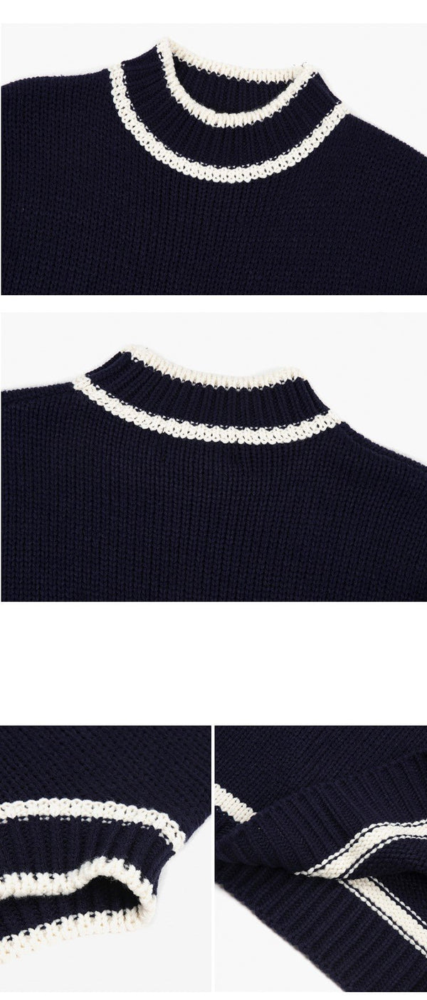 韓国ファッション SELCA-Semitar neck sweater-mselca2023aw694-06