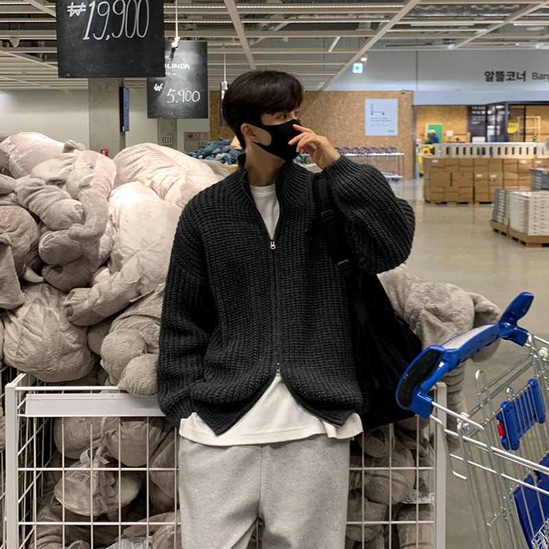 韓国ファッション SELCA-Semitar Zipper Knit-mselca2023aw696-04