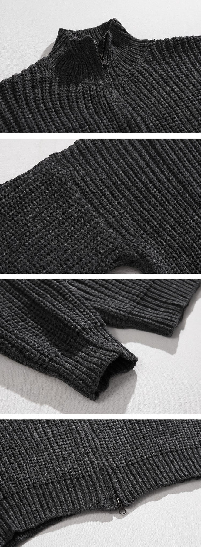 韓国ファッション SELCA-Semitar Zipper Knit-mselca2023aw696-07