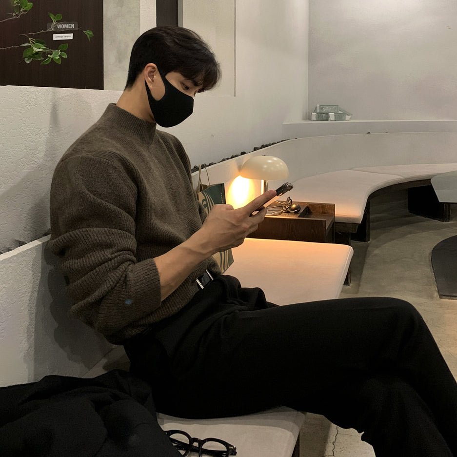 韓国ファッション SELCA-Semitter neck sweater-mselca2023aw697-07