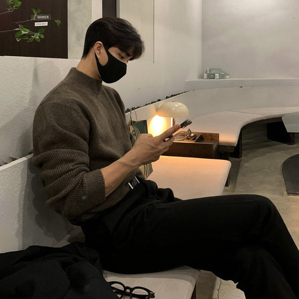 韓国ファッション SELCA-Semitter neck sweater-mselca2023aw697-07