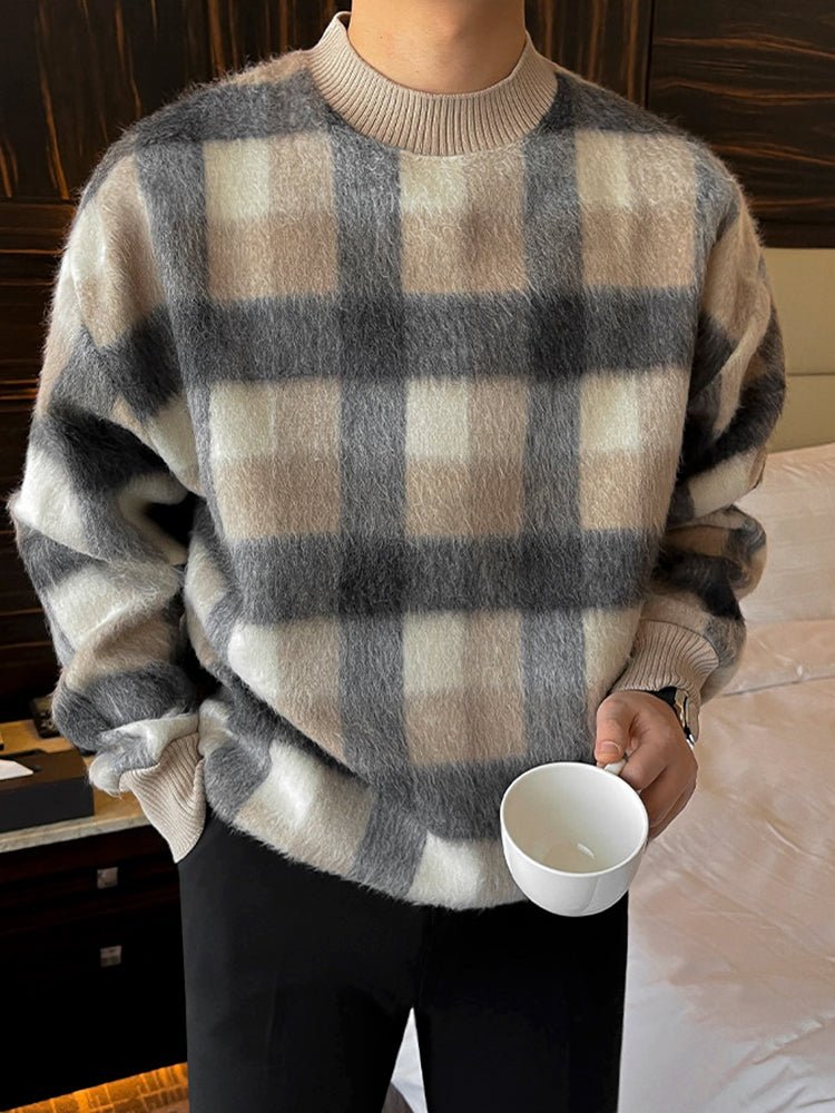 韓国ファッション SELCA-Semitter plaid knit-mselca2023aw698-07