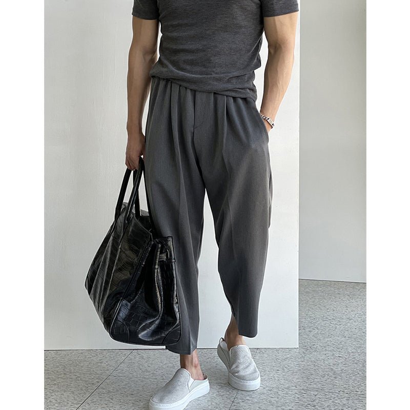 韓国ファッション SELCA-Short length Relax slacks-mselca2023aw729-06
