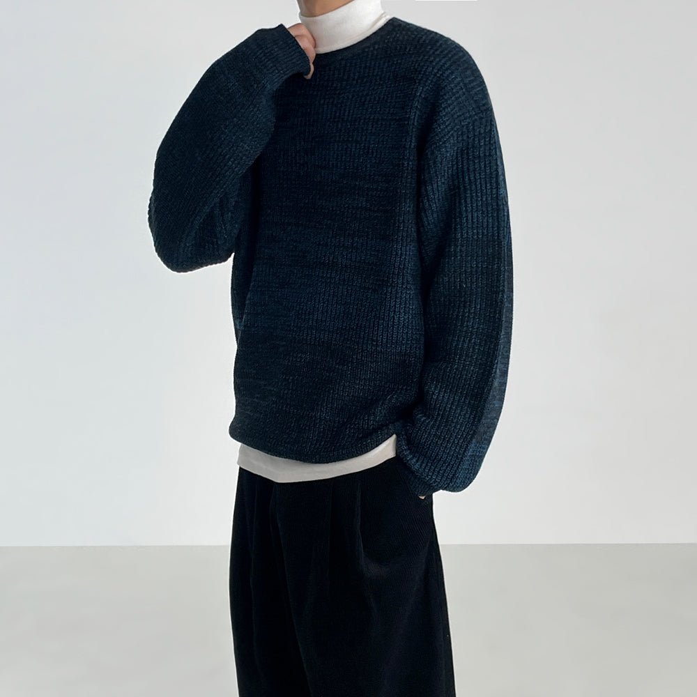 韓国ファッション SELCA-Simple knit long -sleeved sweater-mselca2023aw746-01