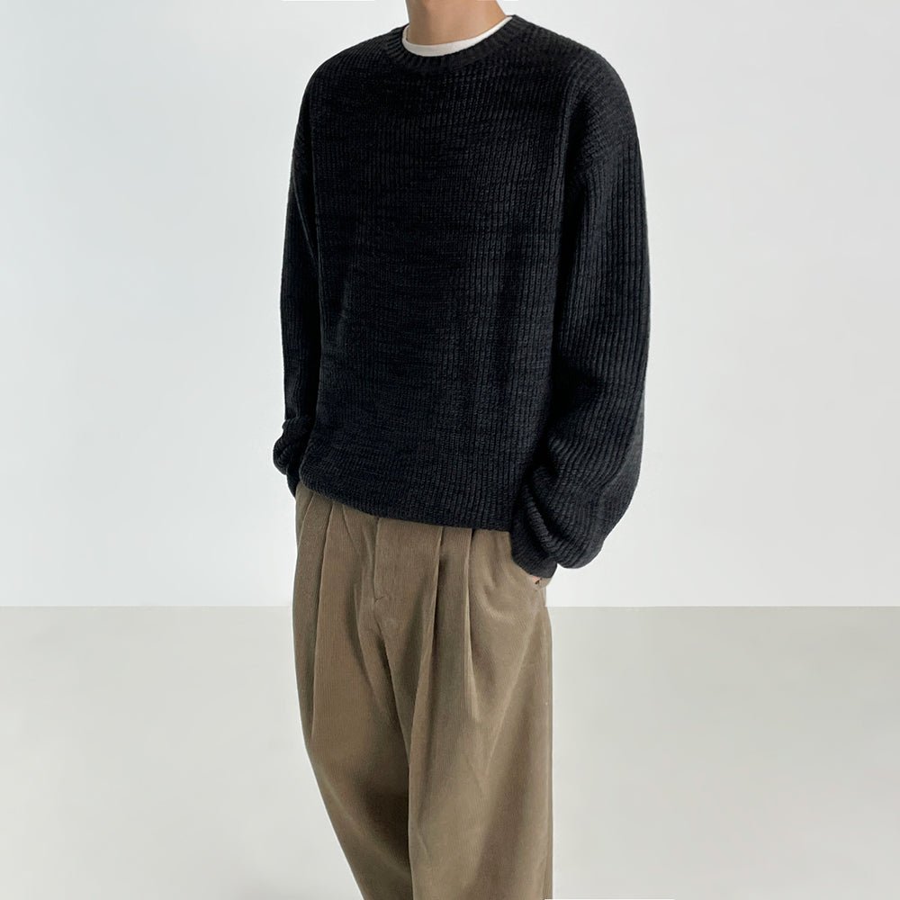 韓国ファッション SELCA-Simple knit long -sleeved sweater-mselca2023aw746-03