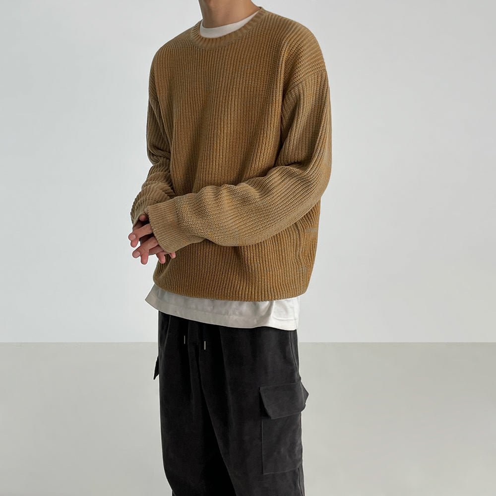 韓国ファッション SELCA-Simple knit long -sleeved sweater-mselca2023aw746-04