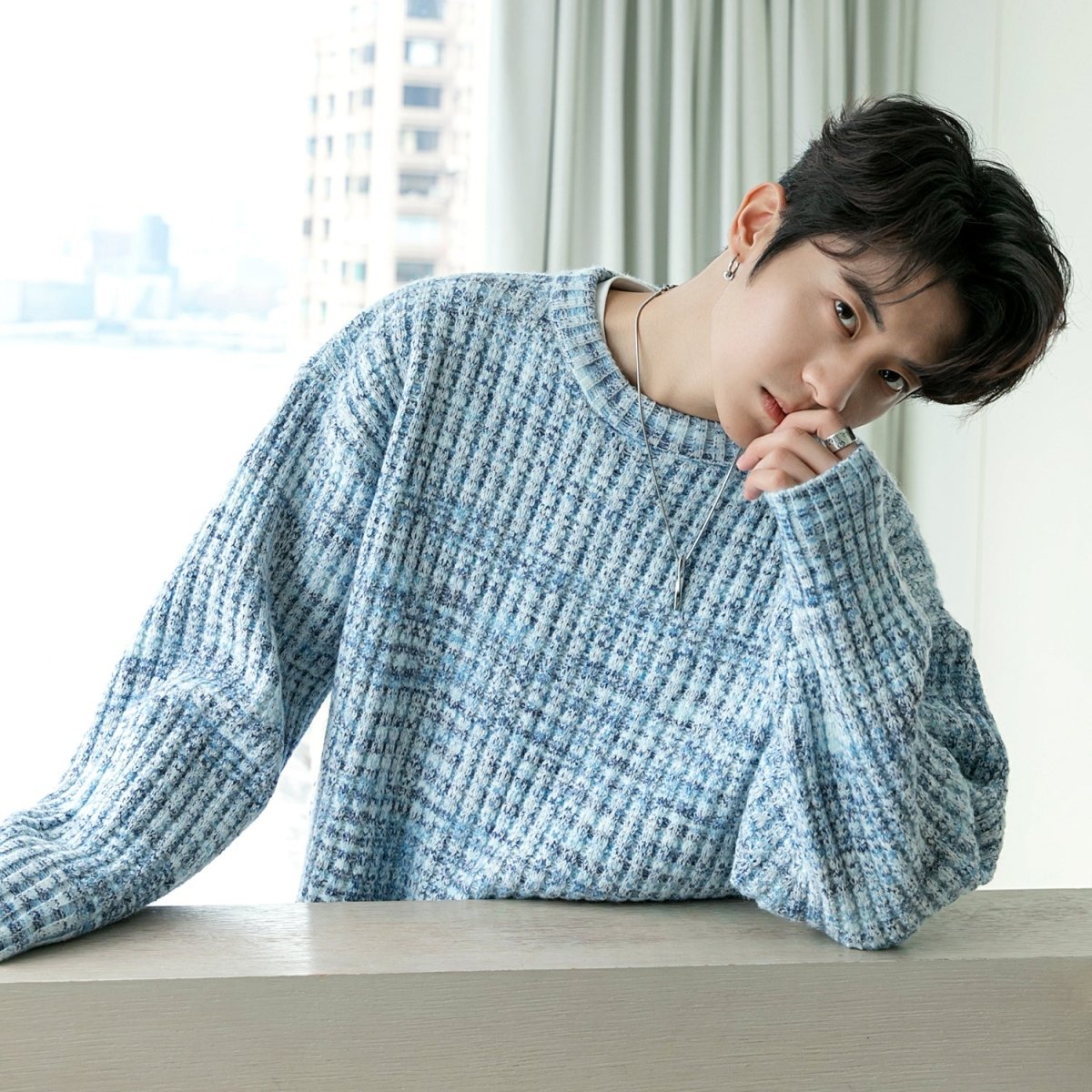 韓国ファッション SELCA-Simple knit sweater-mselca2023aw747-01