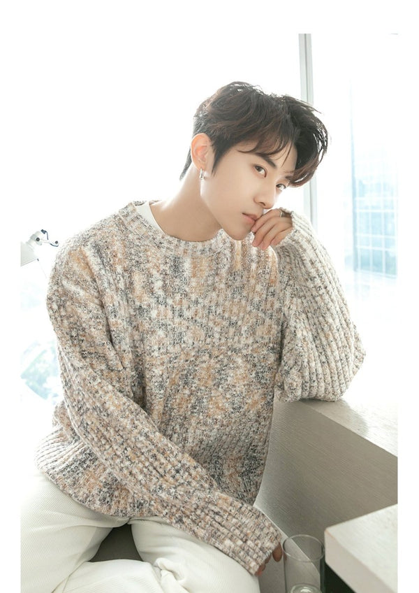 韓国ファッション SELCA-Simple knit sweater-mselca2023aw747-08
