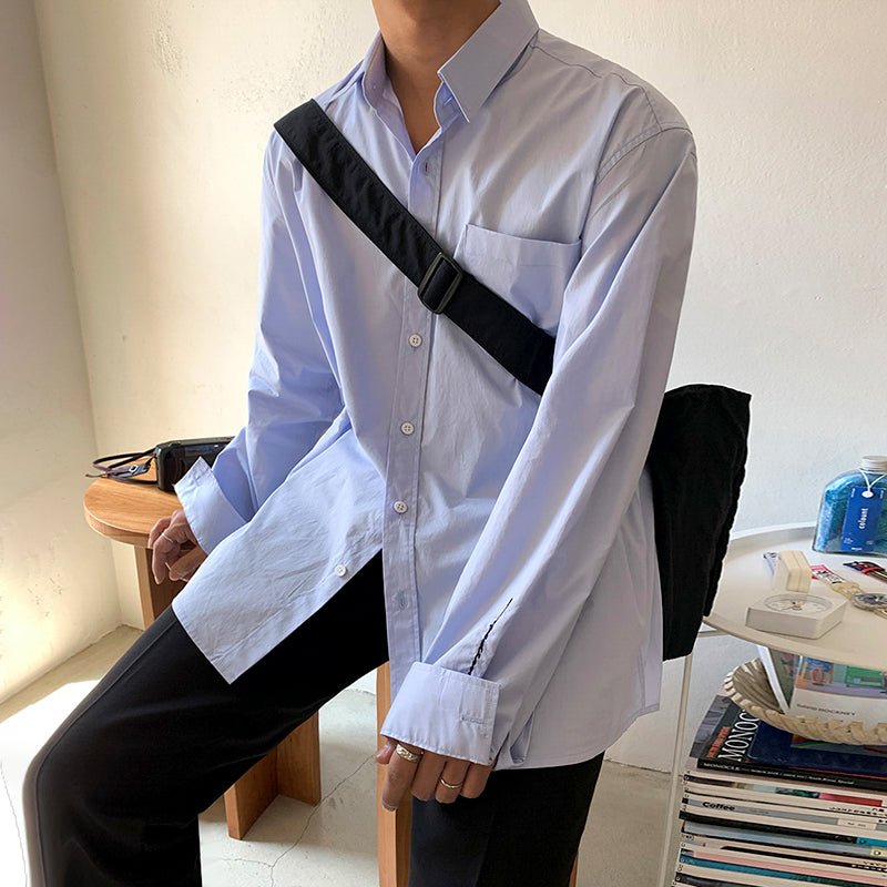 韓国ファッション SELCA-Simple long -sleeved shirt-mselca2023aw748-06
