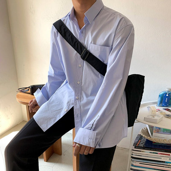 韓国ファッション SELCA-Simple long -sleeved shirt-mselca2023aw748-06