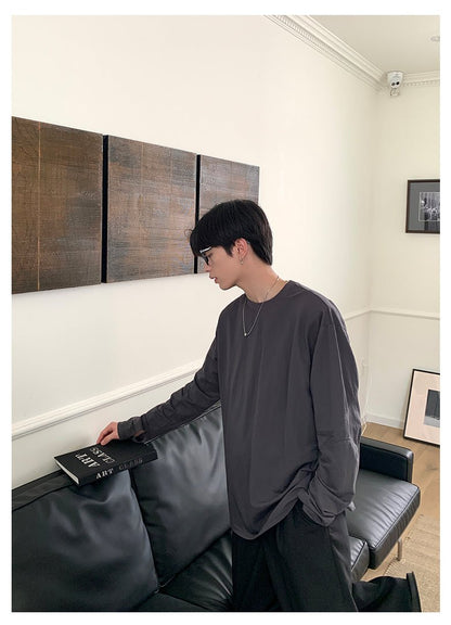 韓国ファッション SELCA-Simple long -sleeved T -shirt-mselca2023aw749-05