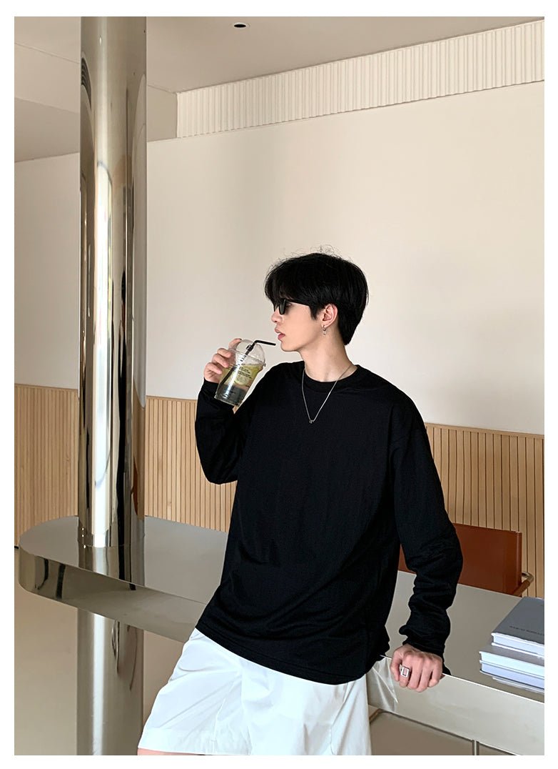 韓国ファッション SELCA-Simple long -sleeved T -shirt-mselca2023aw749-07