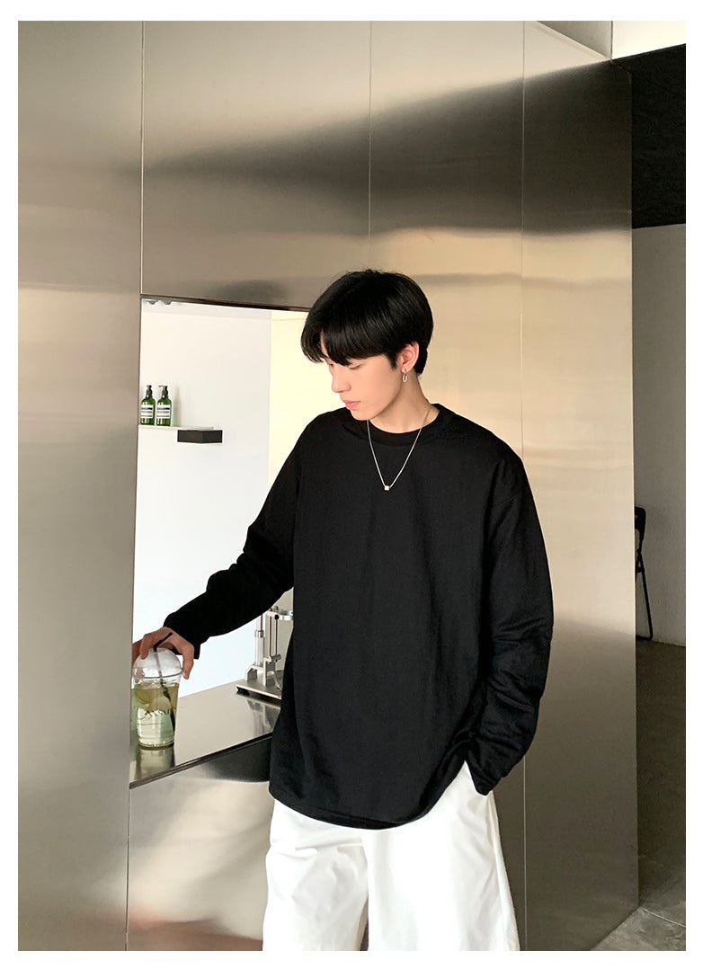 韓国ファッション SELCA-Simple long -sleeved T -shirt-mselca2023aw749-08