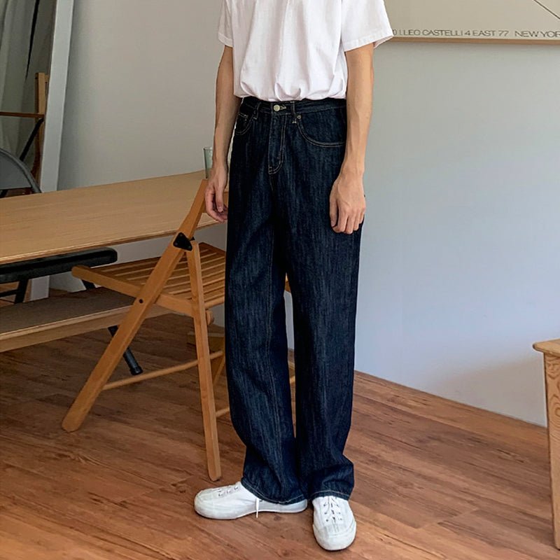 韓国ファッション SELCA-Simple straight denim-mselca2023aw756-04