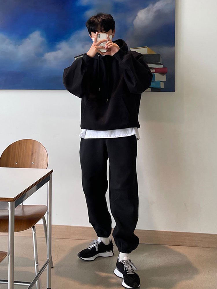 韓国ファッション SELCA-Simple sweat setup-mselca2023aw758-07