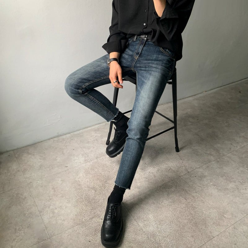 韓国ファッション SELCA-Skinny denim pants-mselca2023aw760-01