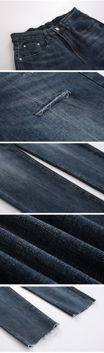 韓国ファッション SELCA-Skinny denim with damage-mselca2023aw761-04