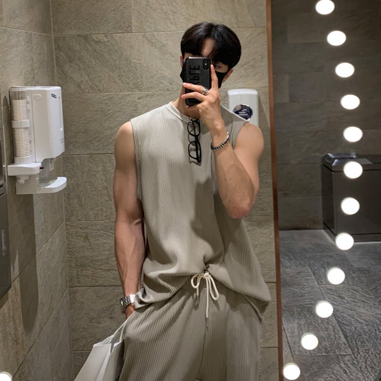 韓国ファッション SELCA-sleeveless Sweat Setup-mselca2023aw767-02