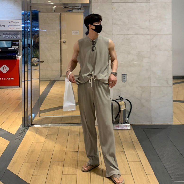 韓国ファッション SELCA-sleeveless Sweat Setup-mselca2023aw767-01