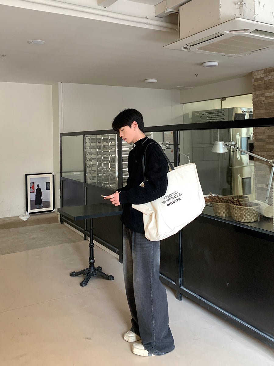 韓国ファッション SELCA-Solid Crew neck sweater-mselca2023aw773-04