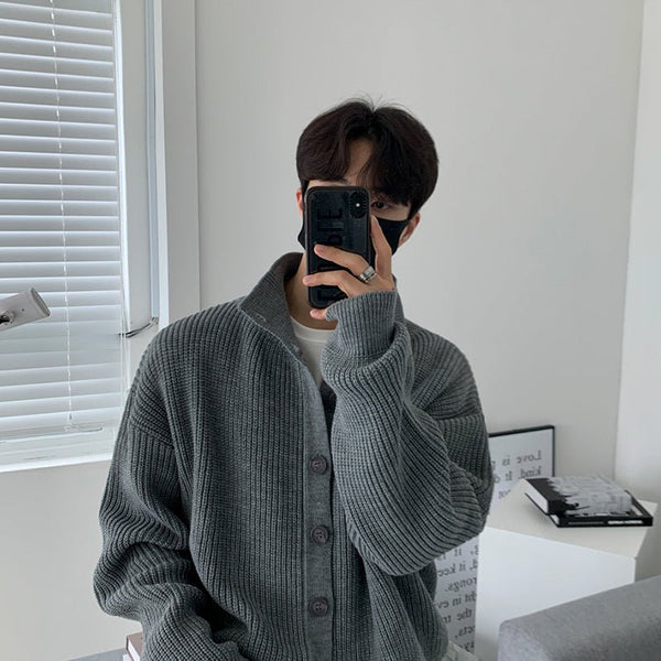 韓国ファッション SELCA-Stand collar knit cardigan-mselca2023aw793-04