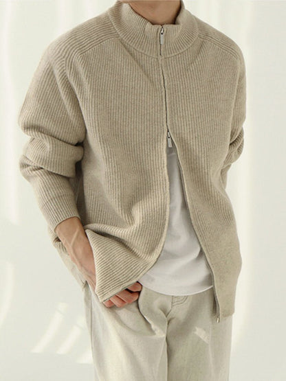 韓国ファッション SELCA-Stand collar zipper knit-mselca2023aw802-02