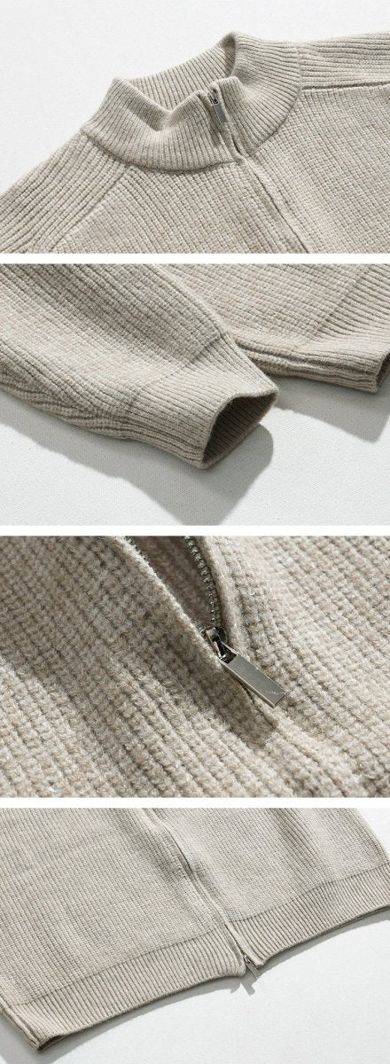 韓国ファッション SELCA-Stand collar zipper knit-mselca2023aw802-05