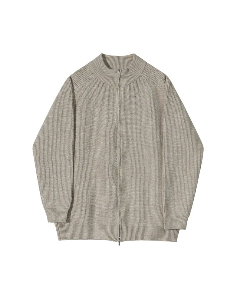 韓国ファッション SELCA-Stand collar zipper knit-mselca2023aw802-07