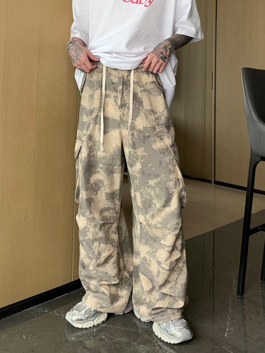 韓国ファッション SELCA-Camouflage pattern cargo pants-mselca2023aw80-02