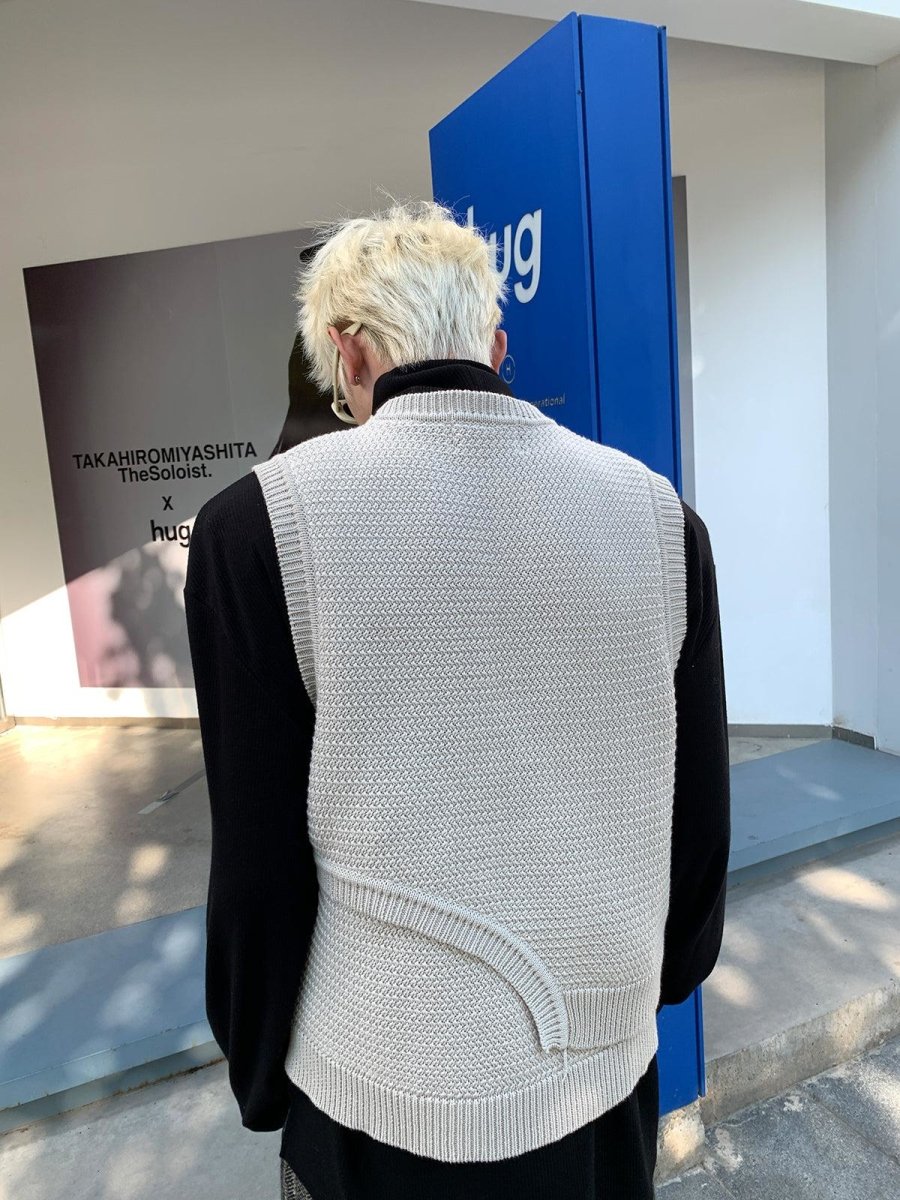韓国ファッション SELCA-Stitching Knitted Sweater-mselca2023aw813-03