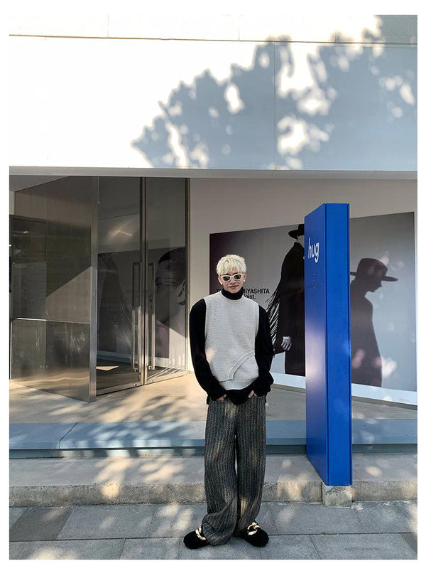 韓国ファッション SELCA-Stitching Knitted Sweater-mselca2023aw813-06