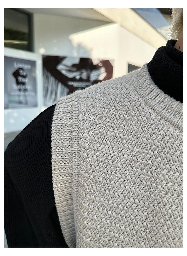 韓国ファッション SELCA-Stitching Knitted Sweater-mselca2023aw813-07