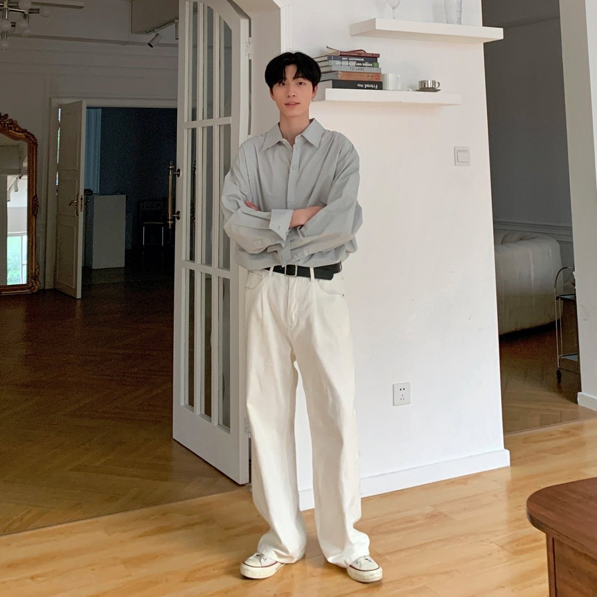 韓国ファッション SELCA-Straight casual jeans-mselca2023aw824-02