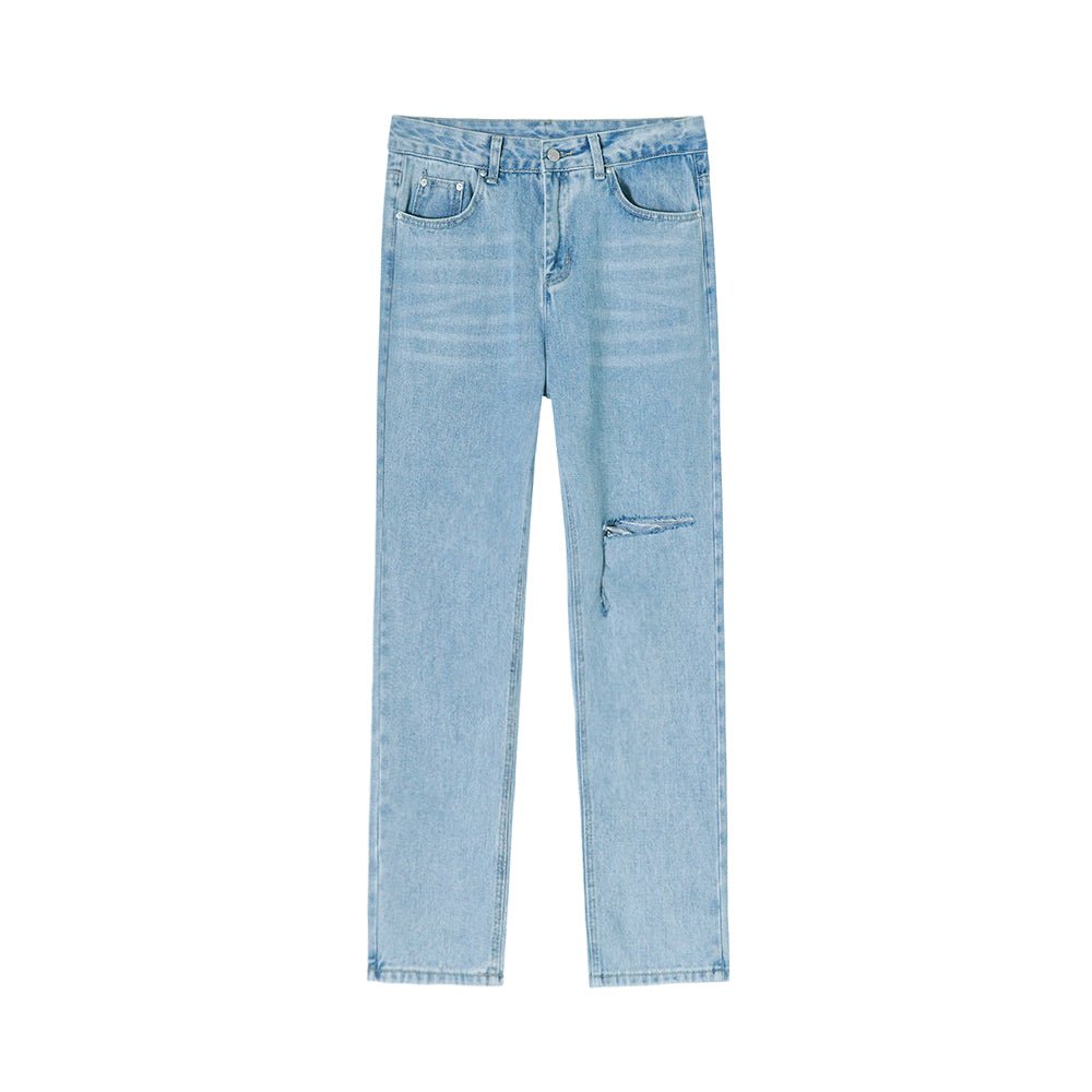 韓国ファッション SELCA-Straight damage jeans-mselca2023aw830-07