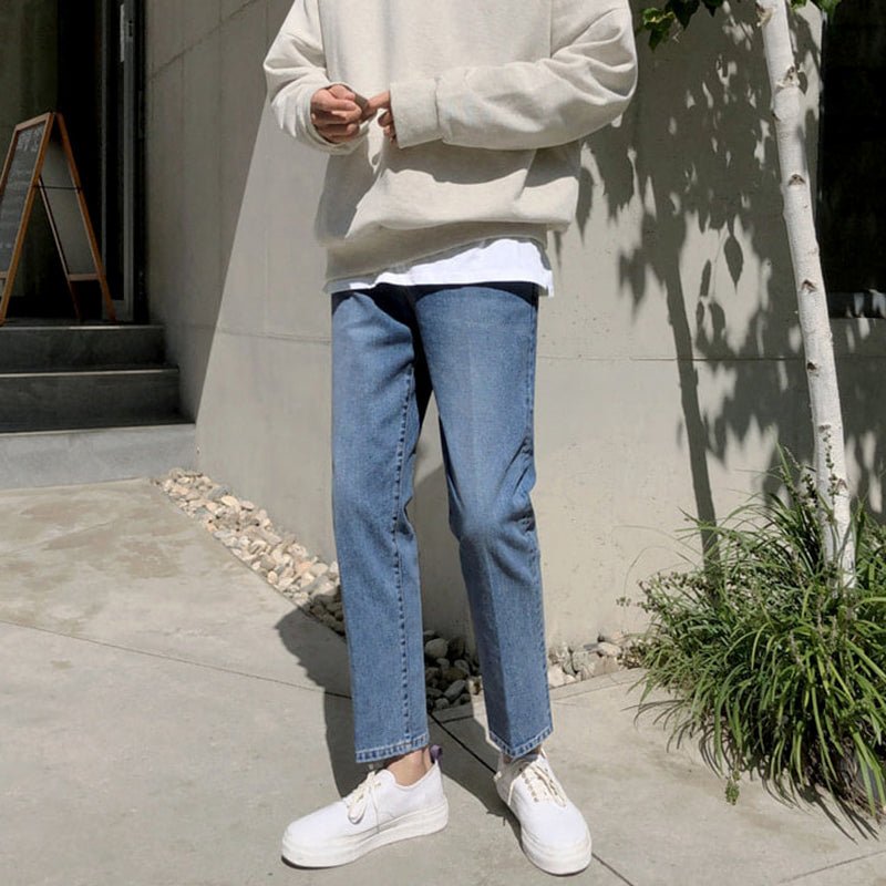 韓国ファッション SELCA-Straight denim jeans-mselca2023aw832-07