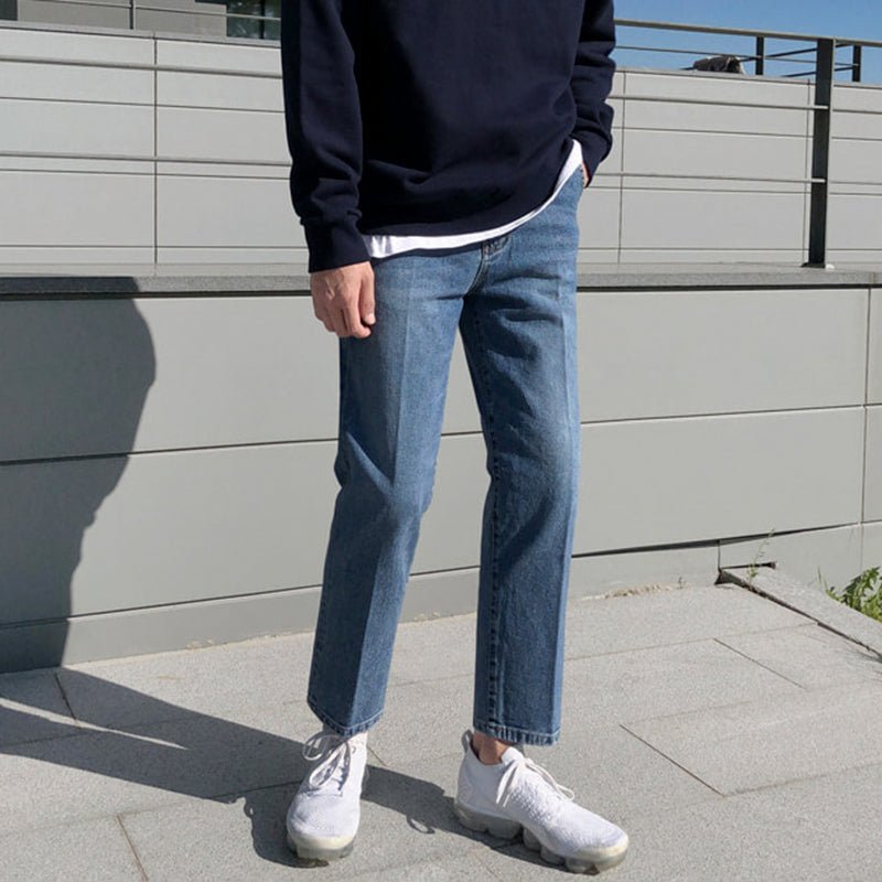 韓国ファッション SELCA-Straight denim jeans-mselca2023aw832-02